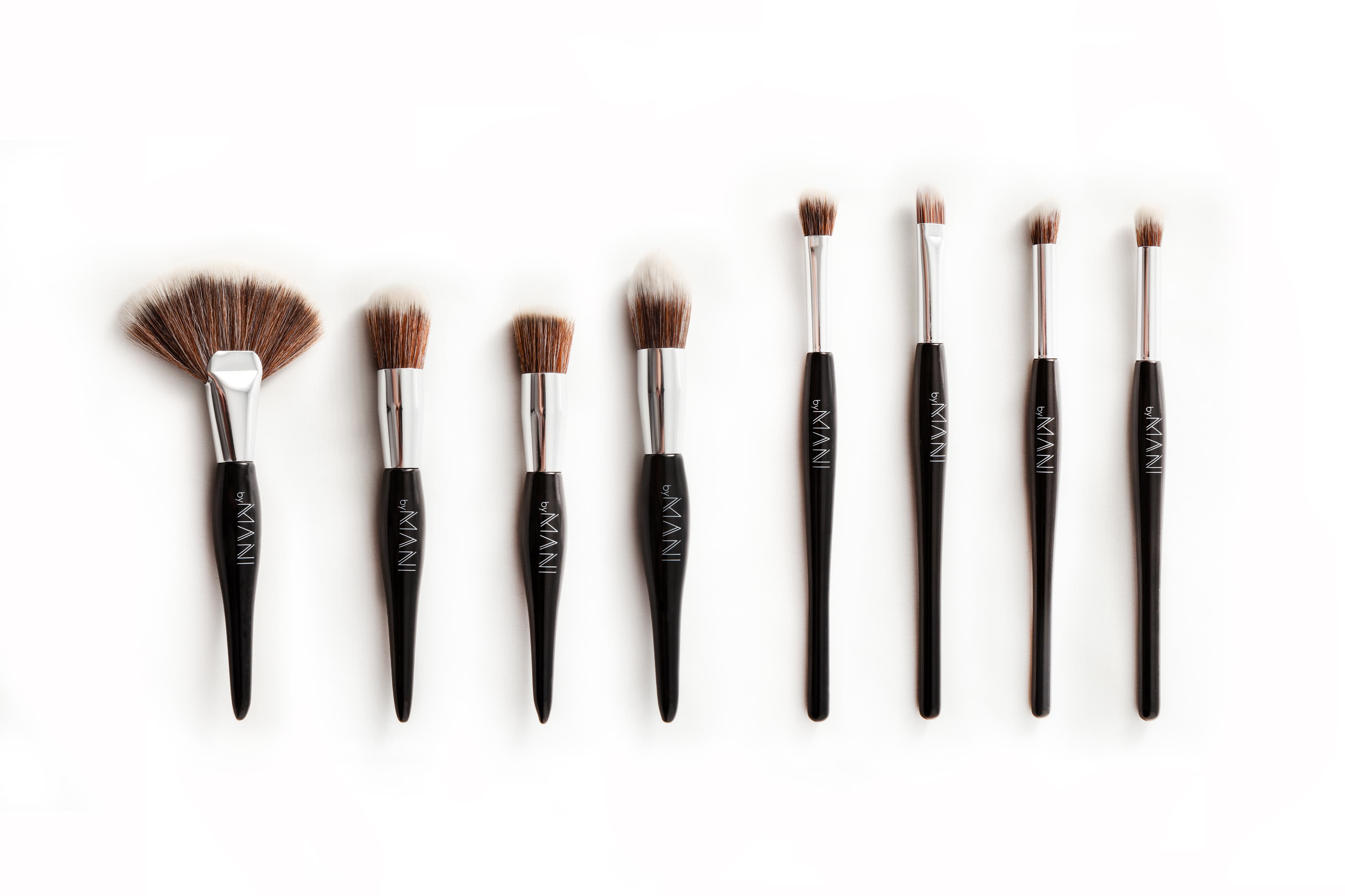 Make-Up Brush Set 8-delig professioneel zwart byMANI